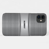 Coques Case-Mate iPhone Design géométrique gris-argent métallique (Dos (Horizontal))