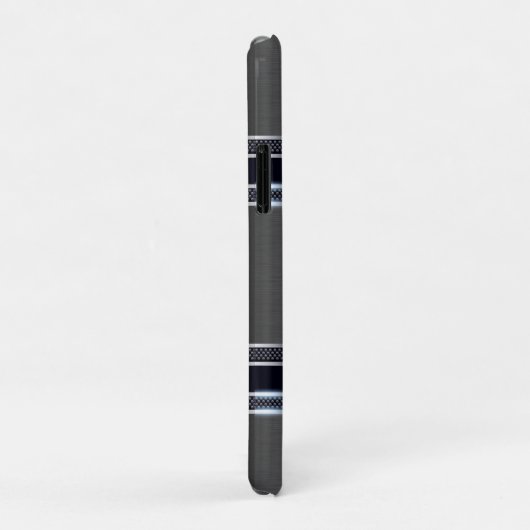 Coques Case-Mate iPhone Design géométrique industriel gris métallique (Dos/Droite)