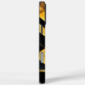 Coques Case-Mate iPhone Design géométrique or en noir (Verso / Droite)