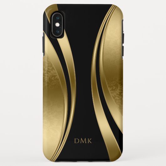 Coques Case-Mate iPhone Design géométrique or et noir (Dos)