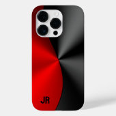 Coques Case-Mate iPhone Design géométrique rouge et noir métallique (Verso)