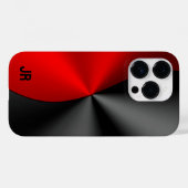 Coques Case-Mate iPhone Design géométrique rouge et noir métallique (Verso (horizontal))