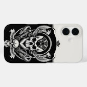 Coques Case-Mate iPhone Design gothique du crâne (Verso (horizontal))