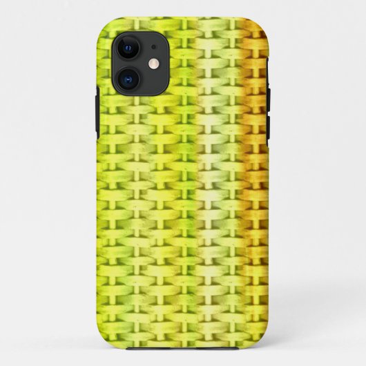 Coques Case-Mate iPhone Design graphique rétrographique en osier vert citr (Dos)
