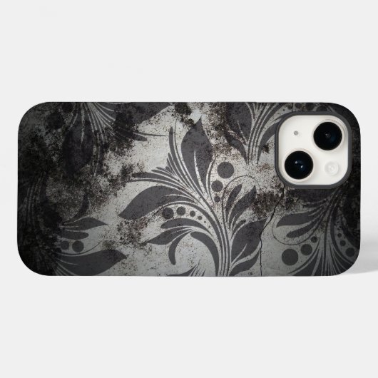 Coques Case-Mate iPhone Design Grunge noir et argent (Verso (horizontal))