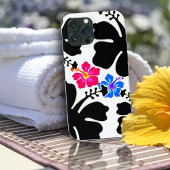Coques Case-Mate iPhone Design Hibiscus noir blanc
