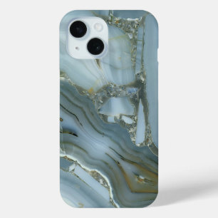 Coque Pour iPhone 15 Design Luxueux Marbre gris or intemporel