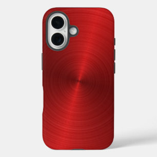 Coques iPhone 16 Design métallique rouge brillant