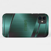 Coques Case-Mate iPhone Design métallique vert Refroidi en aluminium (Dos (Horizontal))