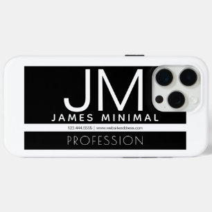 Coque iPhone 15 Pro Max Design minimaliste professionnel moderne Noir et