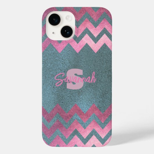 Coques Case-Mate iPhone Design Moderne Chic Chevron Rose Et Or (Verso)