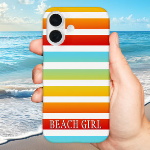 Coques iPhone 16 Design moderne Rainbow Stripes coloré