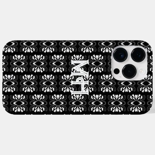 Coques Case-Mate iPhone Design moderne scandinave noir et blanc (Verso (horizontal))