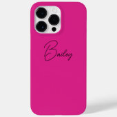 Coques Case-Mate iPhone Design Moderne Simple Hot Pink Nom de script (Verso)
