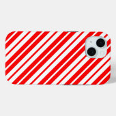 Coques Case-Mate iPhone Design Motif de bandes verticales blanc rouge (Verso (horizontal))
