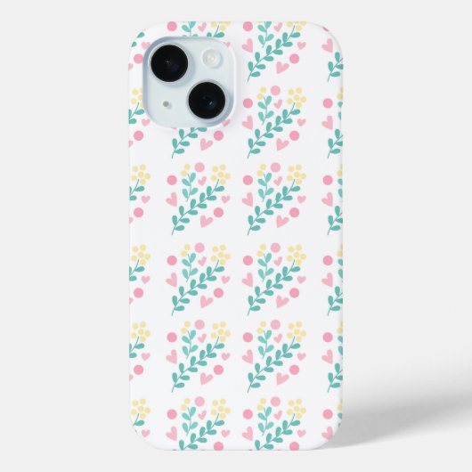 Coques Case-Mate iPhone Design motif de fleurs mignonnes (Verso)