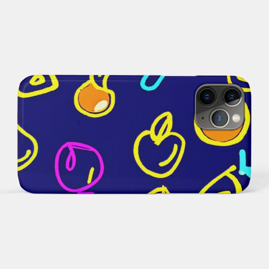 Coques Case-Mate iPhone Design Motif dynamique de fruits néons (Dos (Horizontal))