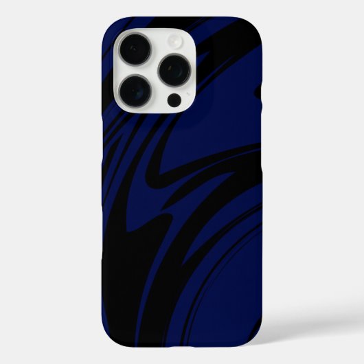 Coques Case-Mate iPhone Design Motif en marbre Abstrait en noir et bleu (Verso)