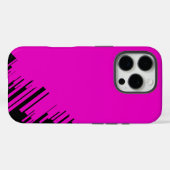 Coques Case-Mate iPhone Design motif en rose chaud et noir (Verso (horizontal))