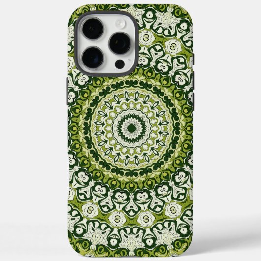 Coques Case-Mate iPhone Design Motif Mandala vert et blanc (Verso)