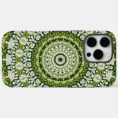 Coques Case-Mate iPhone Design Motif Mandala vert et blanc (Verso (horizontal))