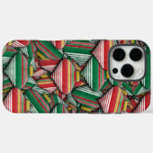 Coques Case-Mate iPhone Design Motif rétro rouge vert rayé (Verso (horizontal))