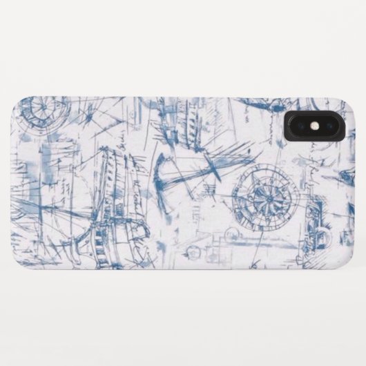 Coques Case-Mate iPhone Design nautique bleu (Dos (Horizontal))