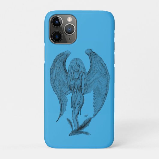 Coques Case-Mate iPhone Design noir et bleu Angel (Dos)