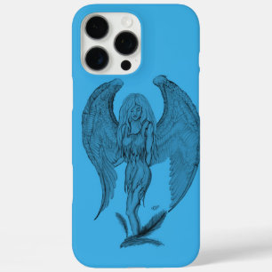 iPhone 16 Pro Max Case Design noir et bleu Angel