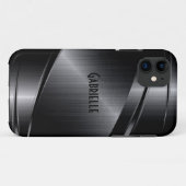 Coques Case-Mate iPhone Design noir métallique Refroidi en aluminium (Dos (Horizontal))