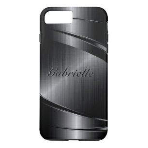 Coque iPhone 8 Plus/7 Plus Design noir métallique Refroidi en aluminium
