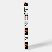 Coques Case-Mate iPhone Design Orange Noir Blanc À damiers Fleur de lis (Verso / Gauche)