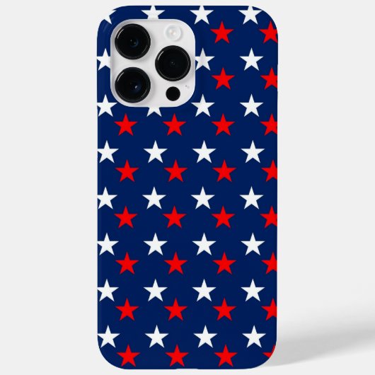 Coques Case-Mate iPhone Design Patriotique rouge blanc et bleu étoiles (Verso)