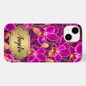 Coques Case-Mate iPhone Design personnalisé magnifique violet orchidée ros (Verso (horizontal))