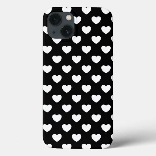 Coques Case-Mate iPhone Design Pois élégant, Coeurs Noir Et Blanc (Verso)