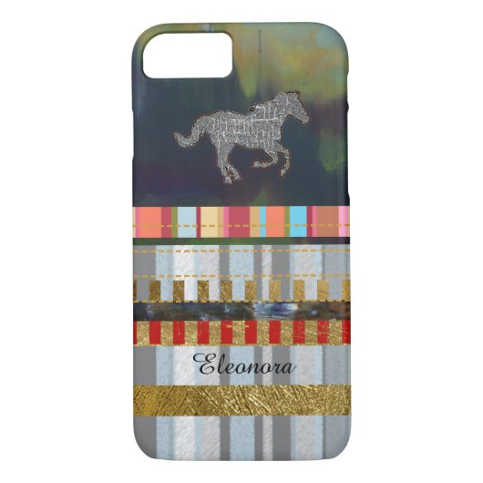 Coques Case-Mate iPhone design rayé super cool avec un cheval (Dos)