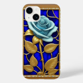 Coques Case-Mate iPhone Design Rose bleu en verre tendu (Verso)