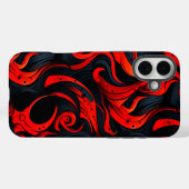 Coques Case-Mate iPhone Design rouge et noir (Verso (horizontal))