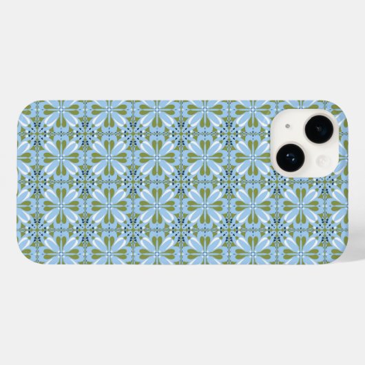 Coques Case-Mate iPhone Design scandinave moderne Bleu Vert olive (Verso (horizontal))