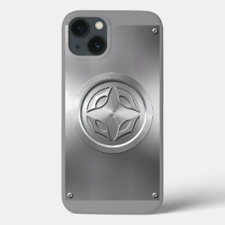 Case-Mate iPhone Case Design sculpté en métal argenté sur gris