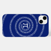 Coques Case-Mate iPhone Design Spiral pour Pi sur Navy Blue (Verso (horizontal))