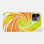 Coques Case-Mate iPhone Design spiral vert et orange (Dos (Horizontal))