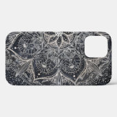 Coques Case-Mate iPhone Design tendance Silver Floral Mandala Blue Marble (Verso (horizontal))