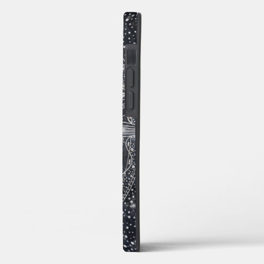 Coques Case-Mate iPhone Design tendance Silver Floral Mandala Blue Marble (Verso / Gauche)