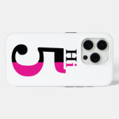 Coques Case-Mate iPhone Design typographique moderne rose cinq (Verso (horizontal))