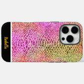 Coques Case-Mate iPhone Design vibrant rose et vert serpent (Verso (horizontal))