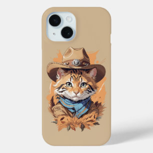 Coque Pour iPhone 15 Design vintage Cowboy Kitten