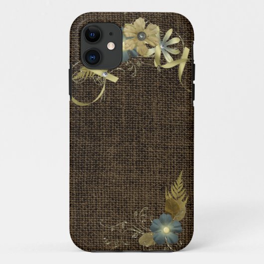 Coques Case-Mate iPhone Design vintage sur lin (Dos)