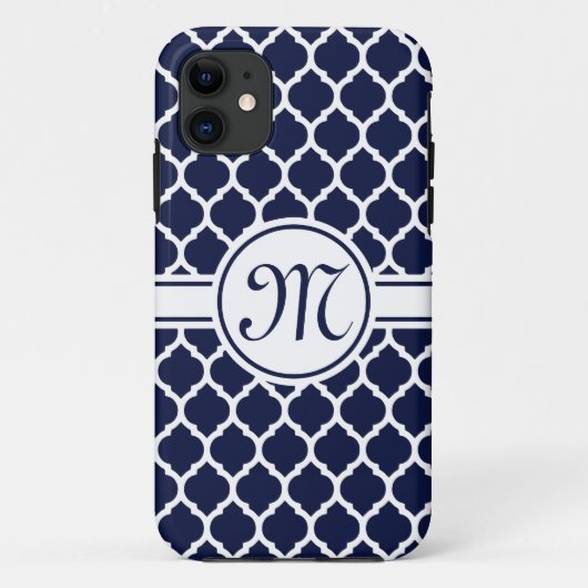 Coques Case-Mate iPhone Designer Marine Monogramme Marocain Motif de treil (Dos)