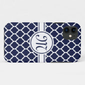 Coques Case-Mate iPhone Designer Marine Monogramme Marocain Motif de treil (Dos (Horizontal))